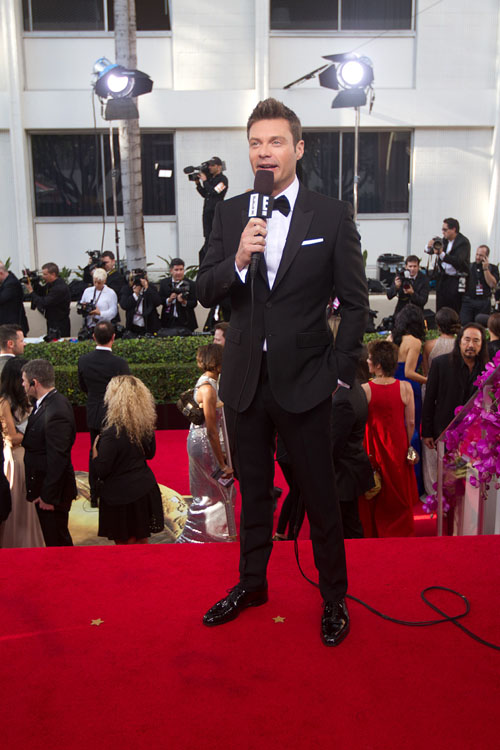 Ryan Seacrest wearing Burberry to the 71st annual Golden Globes, Los Angeles, January 12th 2014