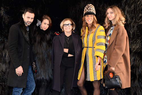 Silvia Venturini Fendi, Delfina Delettrez Fendi, Anna Dello Russo, Candela e Fabio Novembre @FENDI FW 14-15 Man Fashion Show