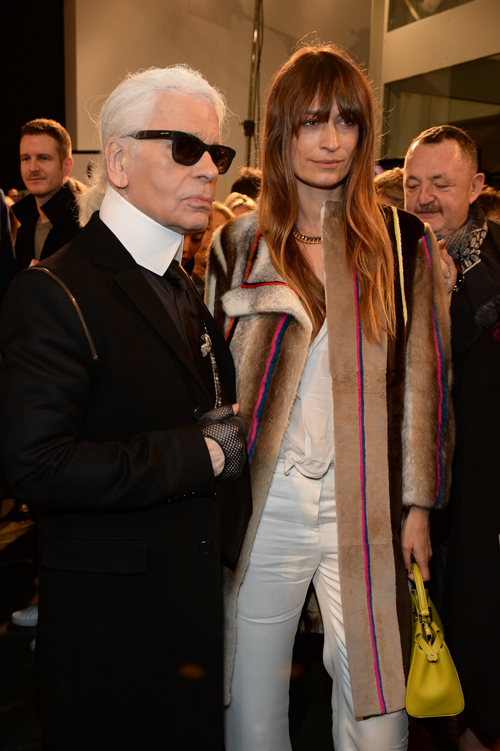 Karl Lagerfeld and Caroline De Maigret @ FENDI FW14-15 Fashion Show