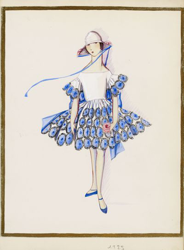 « Les petites filles modèles », robe pour enfant, 1925 Organdi brodé de rosettes en organdi et dentelle Patrimoine Lanvin © Katerina Jebb, 2014