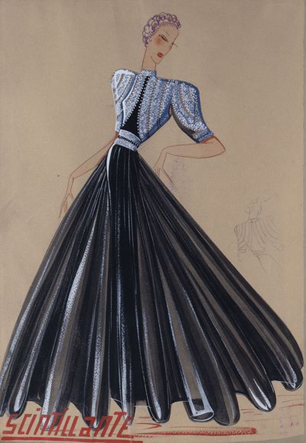 « Scintillante », robe, été 1939. Tulle, crêpe broderies de paillettes Collection Palais Galliera © Katerina Jebb, 2014