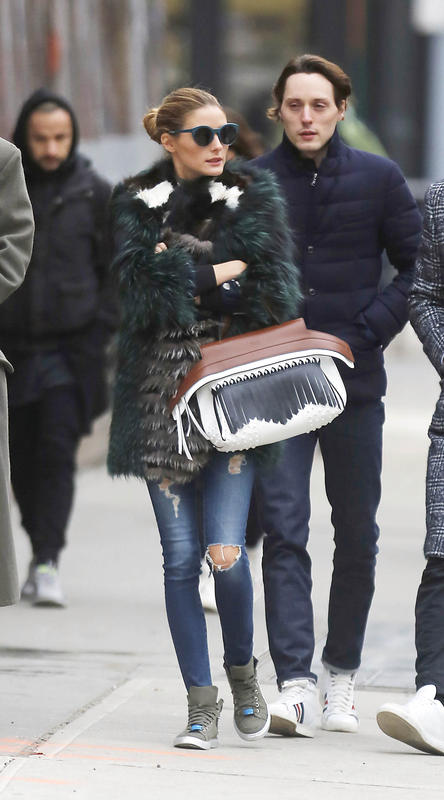 Olivia Palermo Strolling in the Meatpacking District with Firends