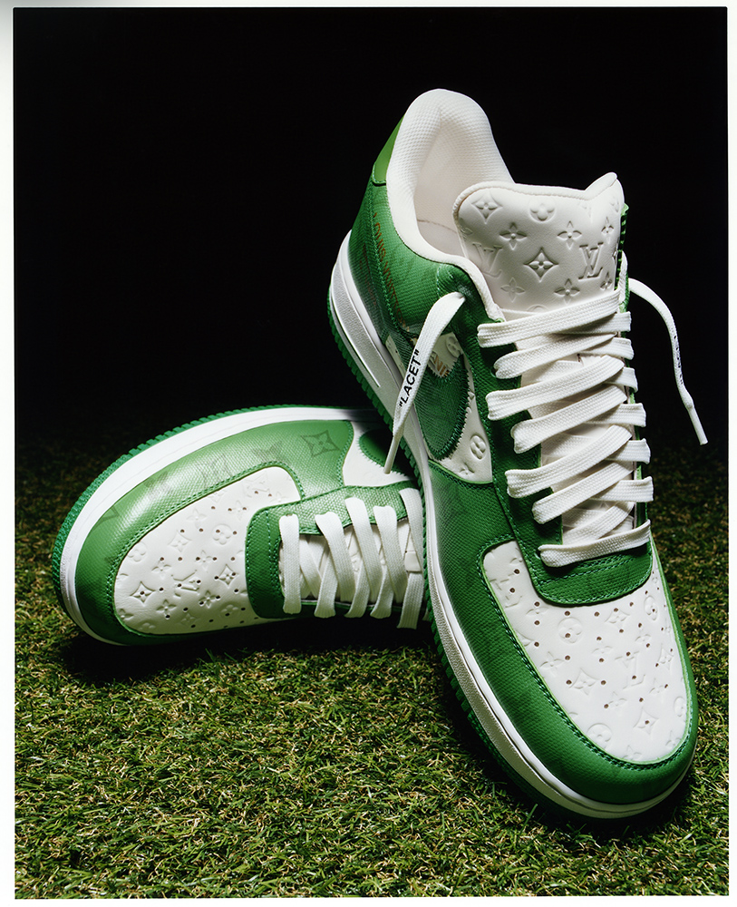 Louis Vuitton Nike Air Force 1 Green Suede Sample 2023