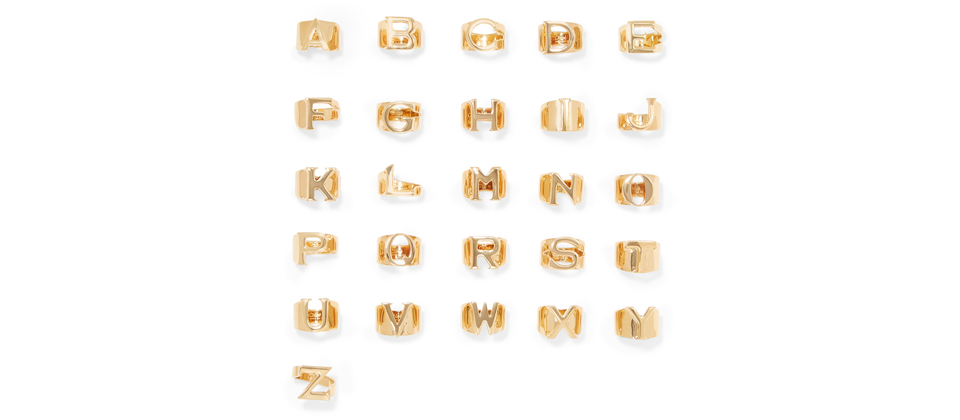 dior alphabet ring