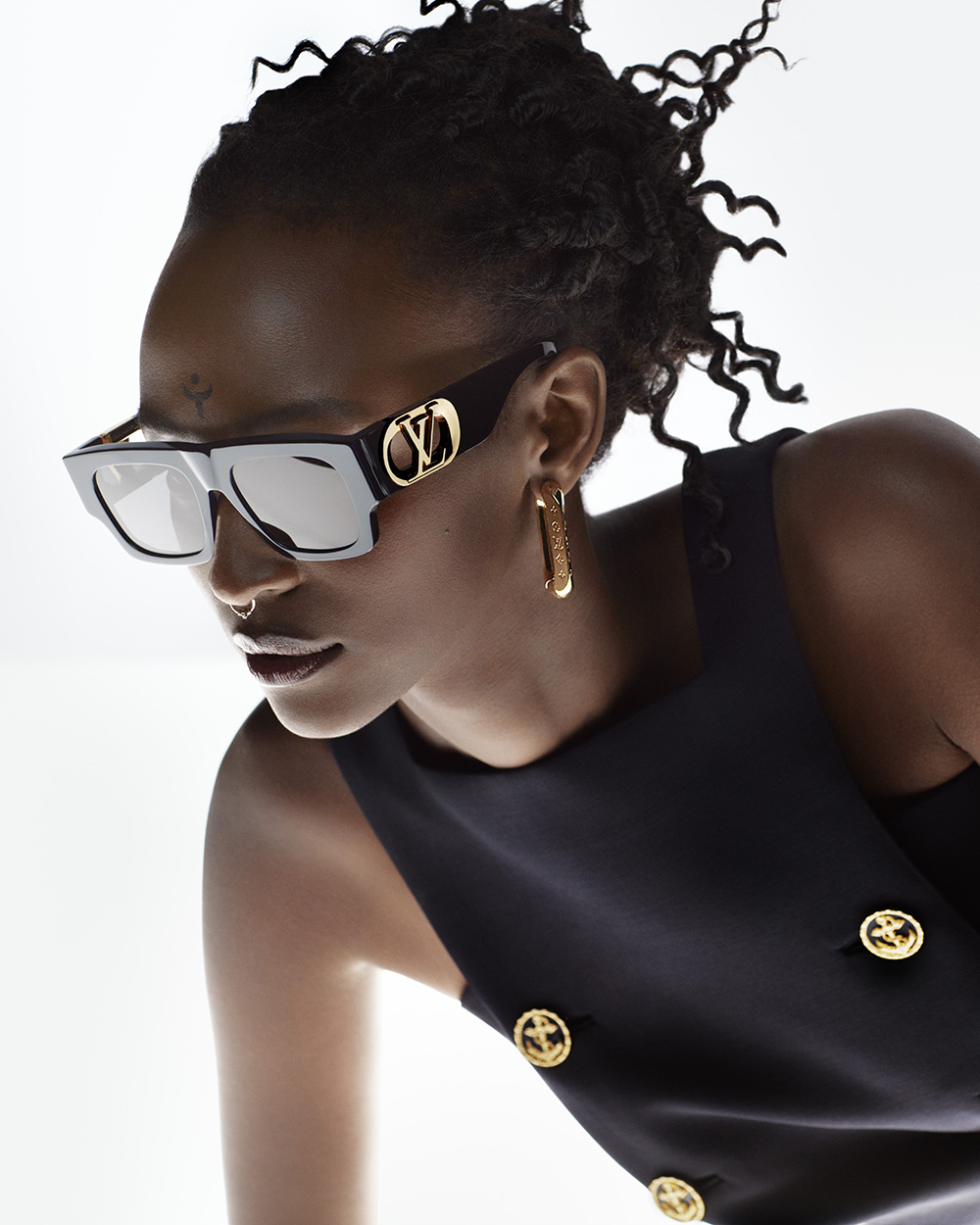 Louis Vuitton LV Jewel Cat Eye Sunglasses Gradient Blue Metal. Size U