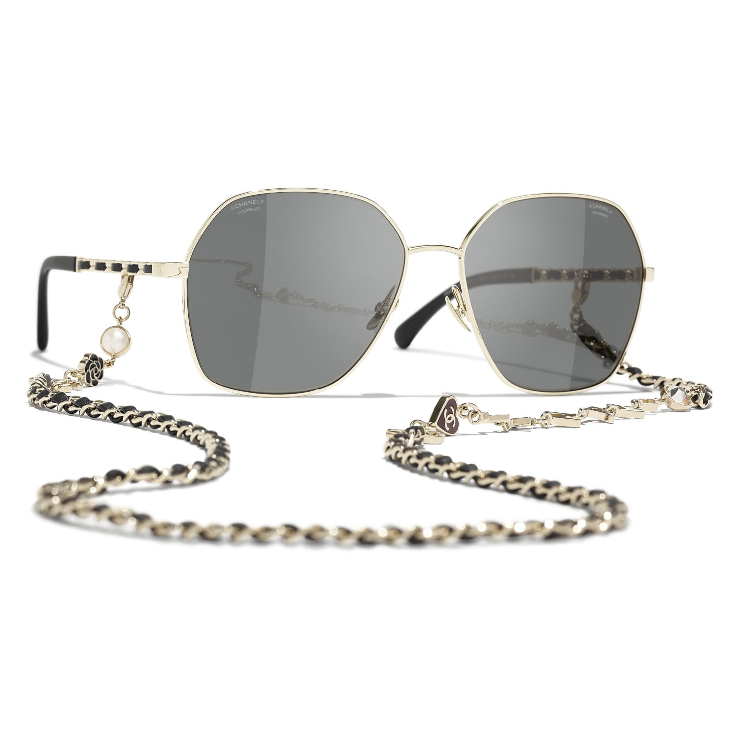 Aviator sunglasses Chanel Gold in Metal  24035251